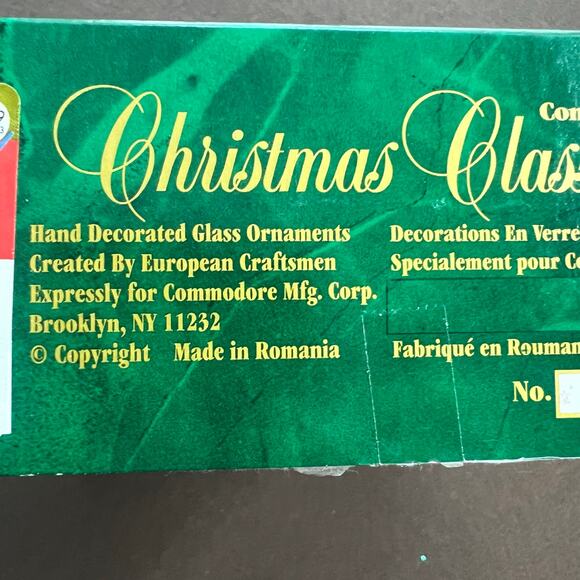 Vintage Commodore Christmas Classics Hand Decorated Glass Ornaments Hollyberry - Picture 10 of 11
